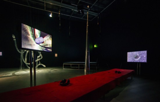 Lea Porsager, CØSMIC STRIKE, 2018. Installation view at FACT Liverpool © Rob Battersby Courtesy the artist