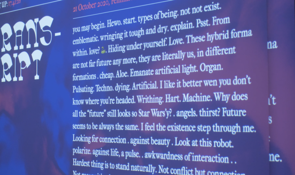 Collaborative transcript from V/RITUAL: COLLECTIVE COMPLEXITY (2020) at Feministeerium, Tallinn. Courtesy Tallinn Art Hall for Beyond Matter.